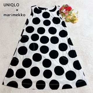 marimekko - UNIQLO×マリメッコ ドット柄ワンピース ポケット付き ロング ノースリーブ