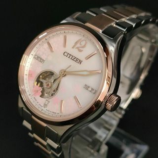 CITIZEN - 極美品【稼働品】CITIZENシチズン　サクラ　ピンクゴールド　シルバー　自動巻