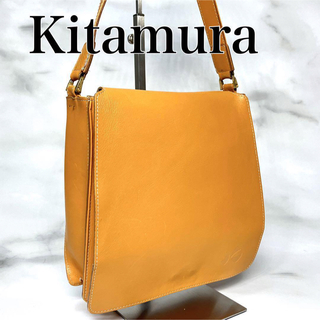 キタムラ(Kitamura)のKitamura キタムラ　ショルダーバッグ　斜め掛け　レザー　シンプル　黄土色(ショルダーバッグ)