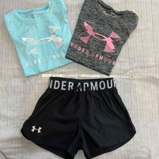 UNDER ARMOUR - アンダーアーマー 上下セット　130cm  半袖 Tシャツ 短パン キッズ　