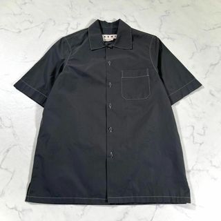 マルニ(Marni)の【極美品】MARNI マルニ　コットンポプリン　ボウリングシャツ　ステッチ　半袖(Tシャツ/カットソー(半袖/袖なし))