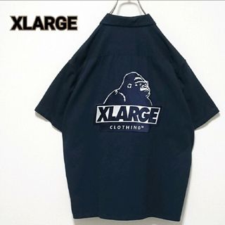 XLARGE - 美品 希少 エクストララージ 両面 刺繍 デカ ゴリラ ロゴ 半袖 シャツ