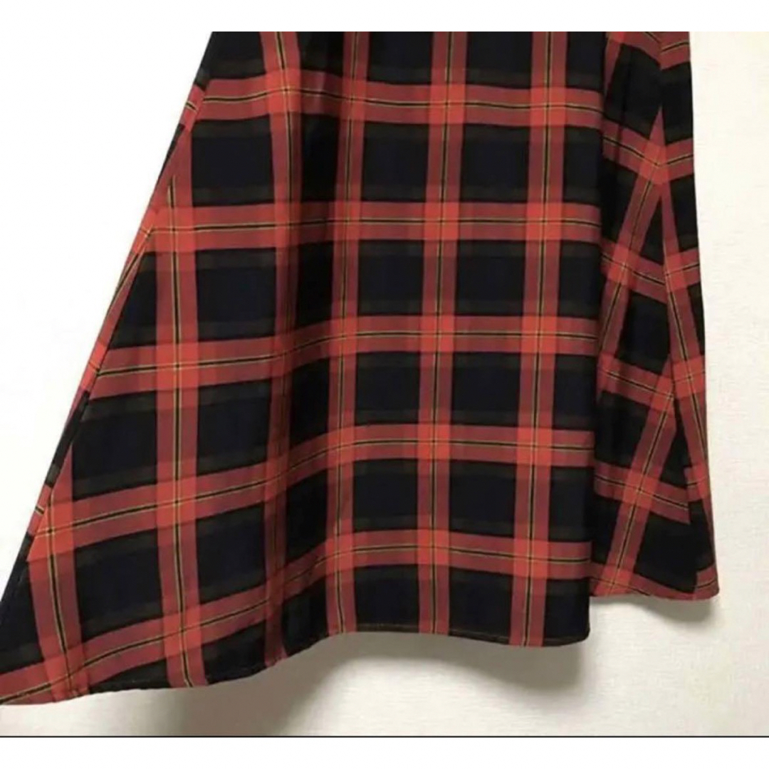 新品タグ付き♡チェック×ウエストリボン♡フレアスカート レディースのスカート(ロングスカート)の商品写真