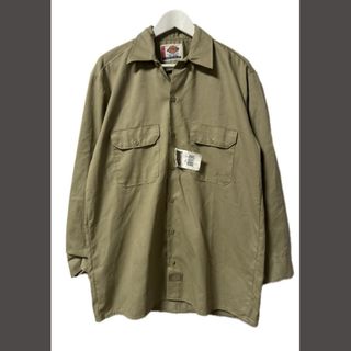 ディッキーズ(Dickies)のディッキーズ Dickies ワークシャツ 長袖 M サンドベージュ トップス(シャツ)