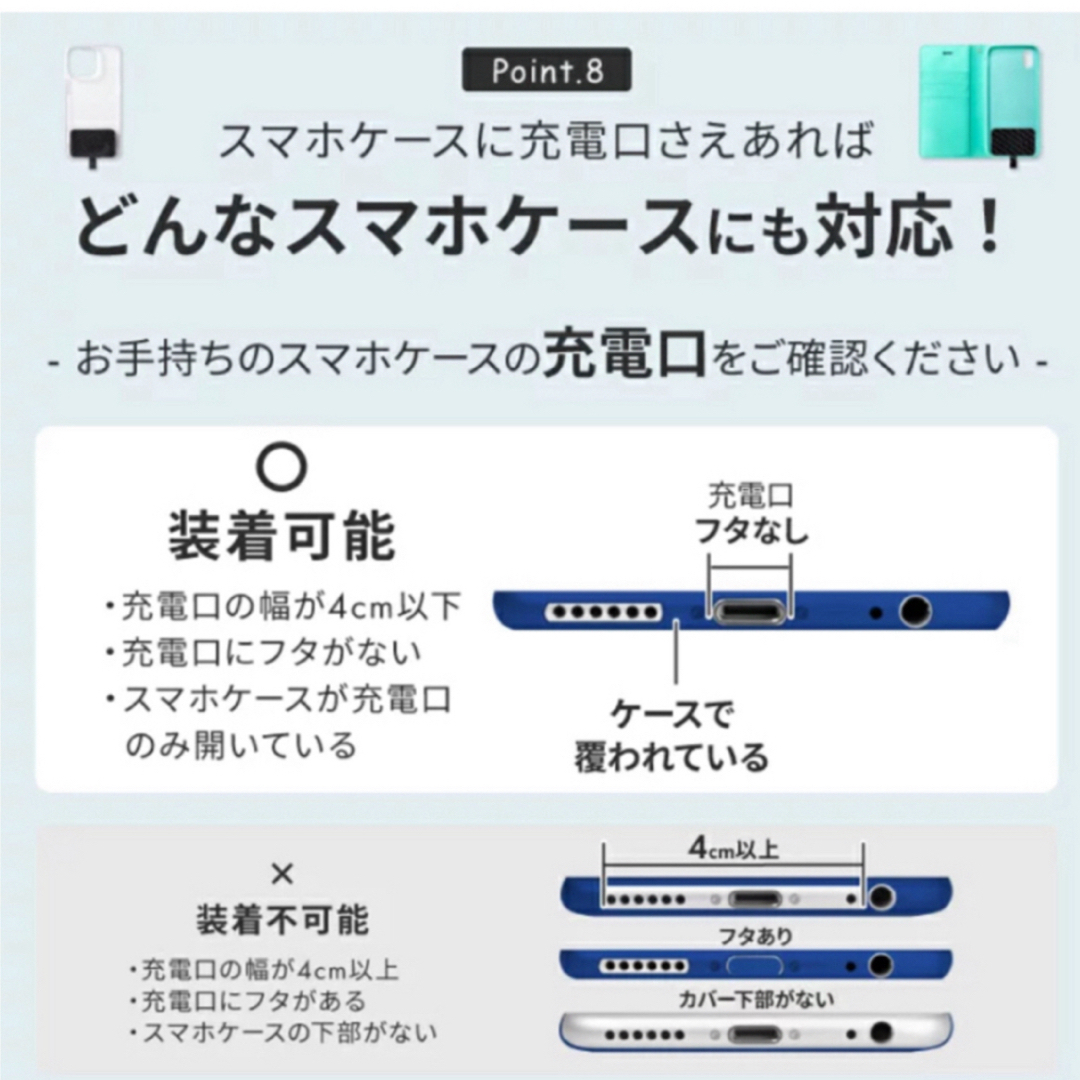 スマホストラップホルダー(タグパッチ乳白色3枚) ネックストラップ スマホ/家電/カメラのスマホアクセサリー(ネックストラップ)の商品写真