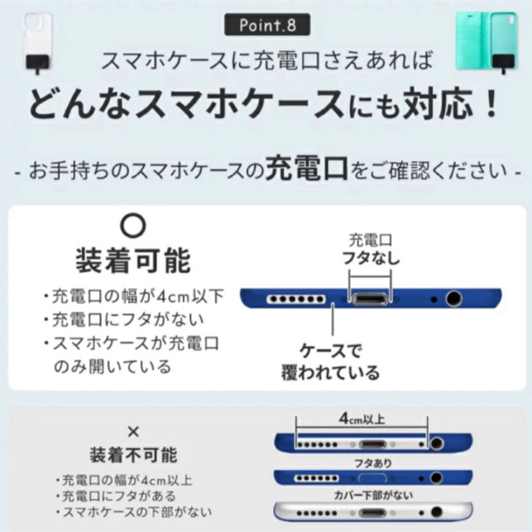 スマホストラップホルダー(タグパッチ◉クリアソフト3枚) ネックストラップ スマホ/家電/カメラのスマホアクセサリー(ネックストラップ)の商品写真