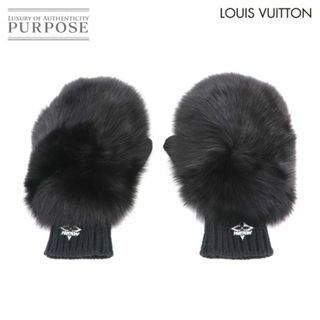 ルイヴィトン(LOUIS VUITTON)の新品同様 ルイ ヴィトン LOUIS VUITTON LVスキー ファー グローブ 手袋 ウール フォックス ブラック M77411 VLP 90229552(手袋)