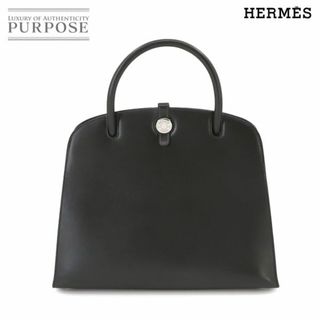 エルメス(Hermes)のエルメス HERMES ダルヴィ MM 30 ハンド バッグ ボックスカーフ ブラック □G刻印 シルバー 金具 VLP 90230671(ハンドバッグ)