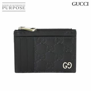 グッチ(Gucci)の未使用 展示品 グッチ GUCCI グッチシマ コインケース 小銭入れ カードケース レザー ブラック 597560 シルバー 金具 VLP 90232012(コインケース/小銭入れ)