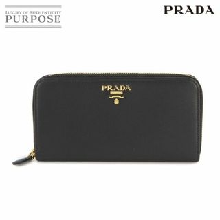 プラダ(PRADA)の未使用 展示品 プラダ PRADA ラウンドファスナー 長財布 レザー ネロ ブラック 1ML506 ゴールド 金具 VLP 90232043(財布)