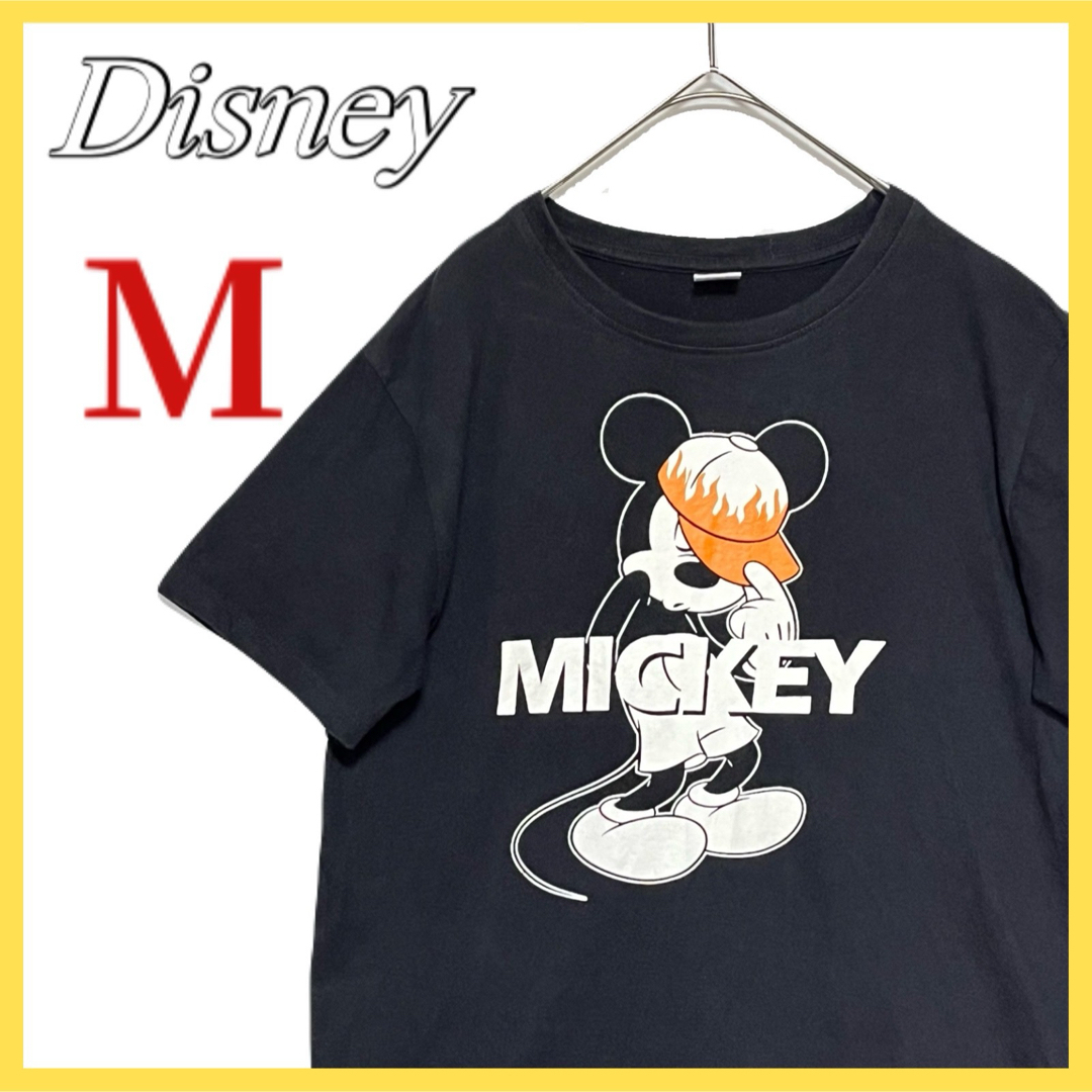 Disney(ディズニー)のDisney ディズニー 半袖 Tシャツ ミッキー Mサイズ 黒 ブラック メンズのトップス(Tシャツ/カットソー(半袖/袖なし))の商品写真