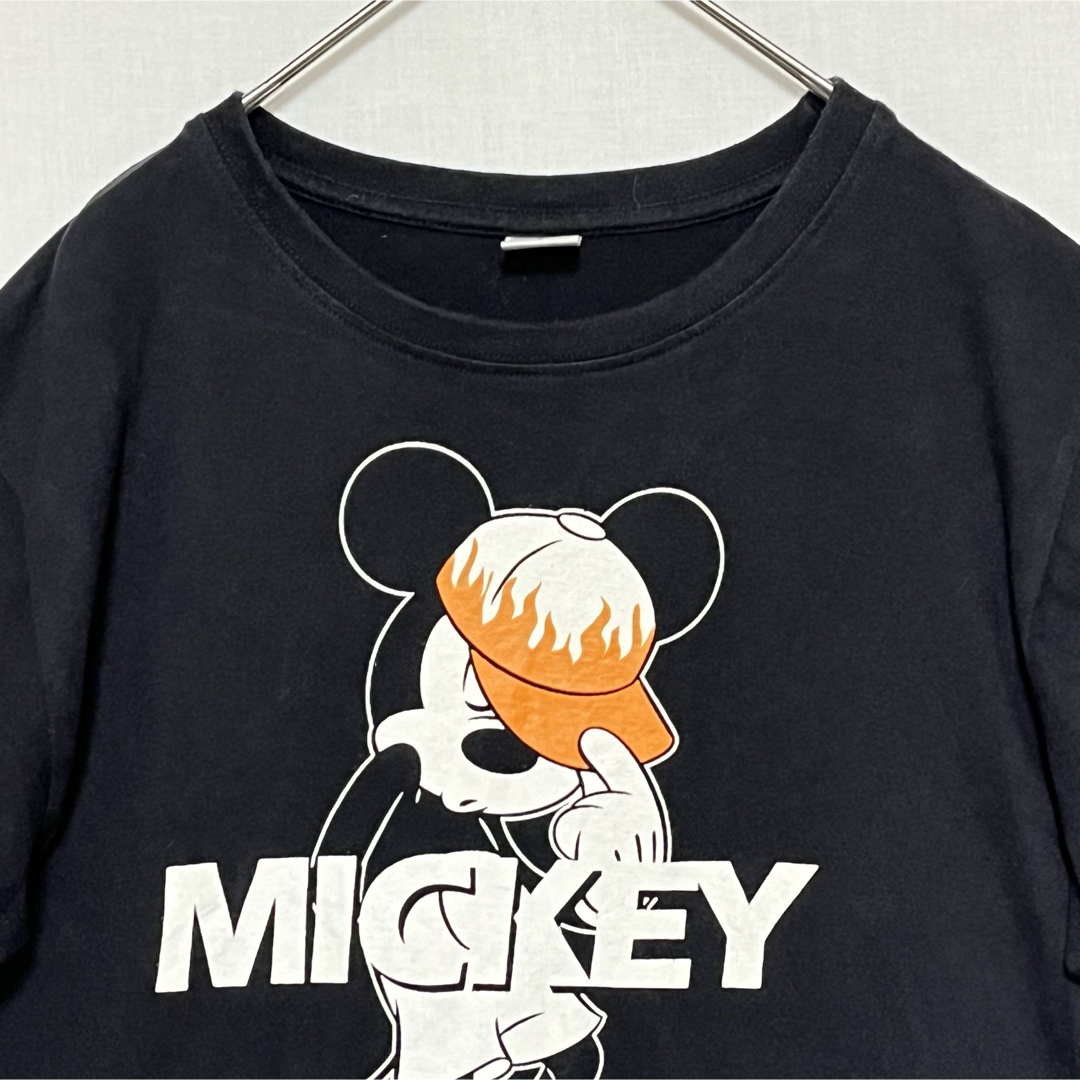 Disney(ディズニー)のDisney ディズニー 半袖 Tシャツ ミッキー Mサイズ 黒 ブラック メンズのトップス(Tシャツ/カットソー(半袖/袖なし))の商品写真