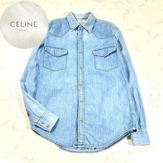 【極美品】CELINE セリーヌ　現行タグ　ダンガリーウエスタンシャツ　デニム