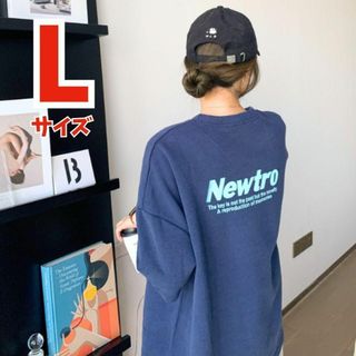 半袖 Tシャツ レディース トップス お洒落 ロゴ 春夏 スポーツ ネイビー L(Tシャツ(半袖/袖なし))