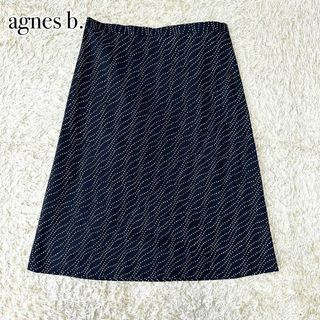 アニエスベー(agnes b.)のagnes b. アニエスベー  スカート ドット水玉 ブラック 黒 36(ひざ丈スカート)