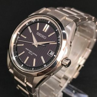 セイコー(SEIKO)の極美品【稼働品】SEIKO　セイコー　ブライツ　ブラック　シルバー　電波ソーラー(腕時計(アナログ))