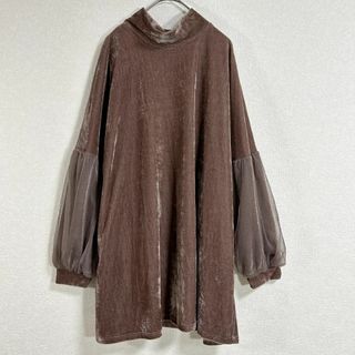 メリージェニー  ハイネックワンピース FREE SIZE ブラウン系