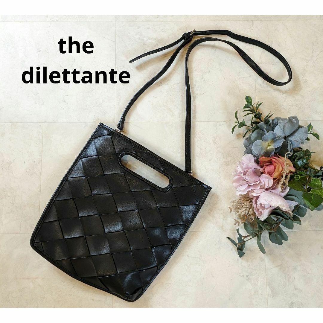 the dilettante(ザディレッタント)の美品　the diletta 黒　メッシュ　ショルダーバッグ　斜めがけ　レザー レディースのバッグ(ショルダーバッグ)の商品写真