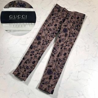 Gucci - 【極美品】GUCCI グッチ　フローラル総柄スラックス　花柄　フラワー柄パンツ