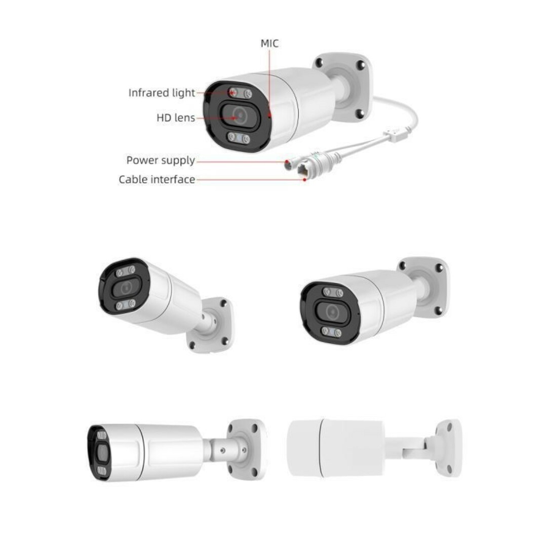 POE防犯カメラ4台セット ONVIF対応 500万画素「POE-4MMx4」 POE防犯カメラ4台セット ONVIF対応 500万画素「POE-4MMx4」