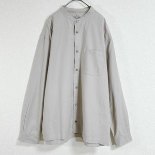 ムジルシリョウヒン(MUJI (無印良品))の無印 ムジルシ オックススタンドシャツ L ベージュ ♫(シャツ/ブラウス(長袖/七分))