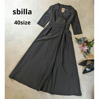 Sybilla - 極美品　シビラ　sbilla 黒　ロングワンピース　リボン　Lサイズ　5部袖