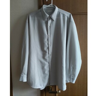 GU - GUシアーオーバーサイズシャツ(長袖)  ライトグレー