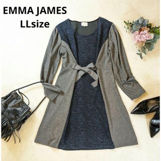 エマジェイム(EMMAJAMES)の美品　EMMAJAMES エマジェイムス　LL ワンピース　チュニックワンピース(ひざ丈ワンピース)