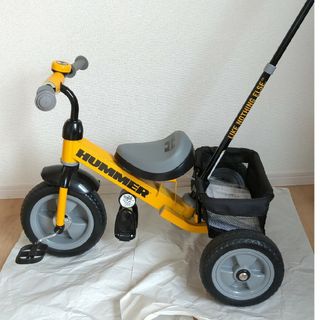 ハマー(HUMMER)の三輪車　HUMMER　イエロー　持ち手付　足乗せ　幼児　キッズ　子ども(その他)