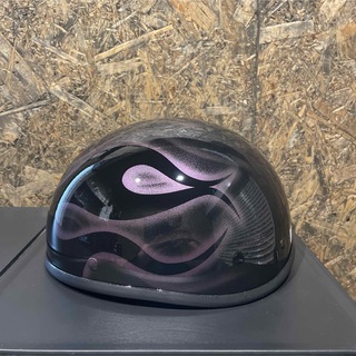 新品　ハーフヘルメット　ダックテール　半キャップ　パープル　紫(ヘルメット/シールド)