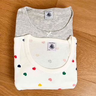 プチバトー(PETIT BATEAU)のpetit bateau ハート柄 長袖Tシャツセット プチバトー 12ans(Tシャツ/カットソー)