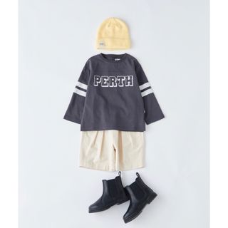 チャオパニックティピー(CIAOPANIC TYPY)のチャオパニックティピー*キッズ*カレッジロングTシャツ*チャコール*S〜110(Tシャツ/カットソー)