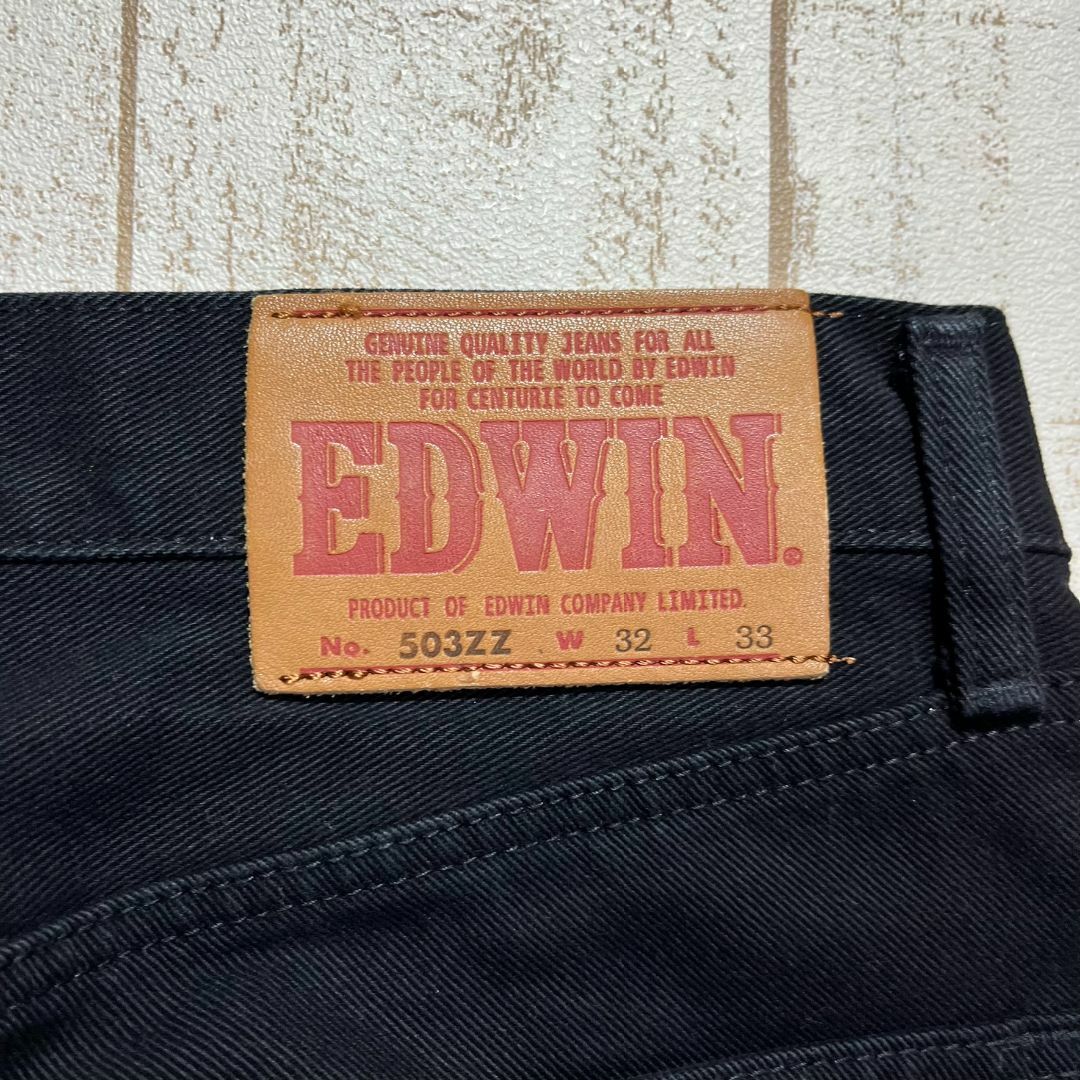 EDWIN(エドウィン)の【EDWIN】エドウィン 503ZZ ストレートブラックデニムパンツ 32インチ メンズのパンツ(デニム/ジーンズ)の商品写真
