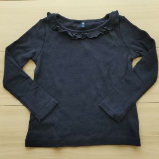 ユニクロ(UNIQLO)の【子供服 110】ユニクロ　ネイビー　フリル　シンプル(Tシャツ/カットソー)