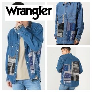 Wrangler - Wrangler ラングラー■バンダナ リメイク パッチワーク デニム シャツ