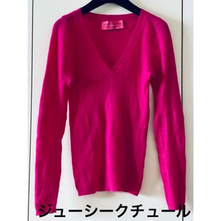 ジューシークチュール(Juicy Couture)のジューシークチュール　長袖　カシミヤセーター　Vネック　マゼンタピンク(ニット/セーター)