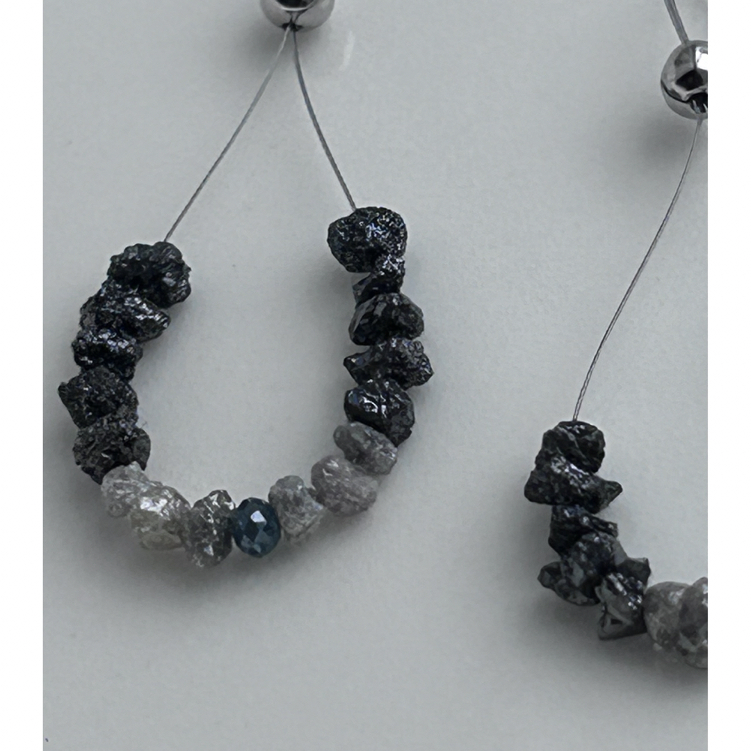 宝石質　ブラックダイヤモンド　ブルー　グレー　ダイヤモンド　チャーム　素材 レディースのアクセサリー(チャーム)の商品写真