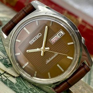 セイコー(SEIKO)の【落ち着いた色合い】セイコー メンズ腕時計 ブラウン 自動巻き ヴィンテージ(腕時計(アナログ))