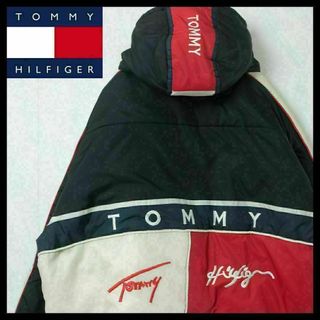 トミーヒルフィガー(TOMMY HILFIGER)の【希少】トミーヒルフィガー 中綿 ジャケット 刺繍ロゴ 90s 厚手 入手困難(ブルゾン)