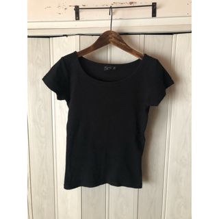 アニエスベー(agnes b.)の◆アニエスベー/agnis b./黒のコットン半袖Tシャツ◆c2(カットソー(半袖/袖なし))