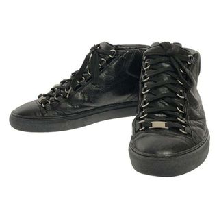 バレンシアガ(Balenciaga)の【美品】  BALENCIAGA / バレンシアガ | Arena / レザー ハイカットスニーカー | 42 | ブラック | メンズ(スニーカー)