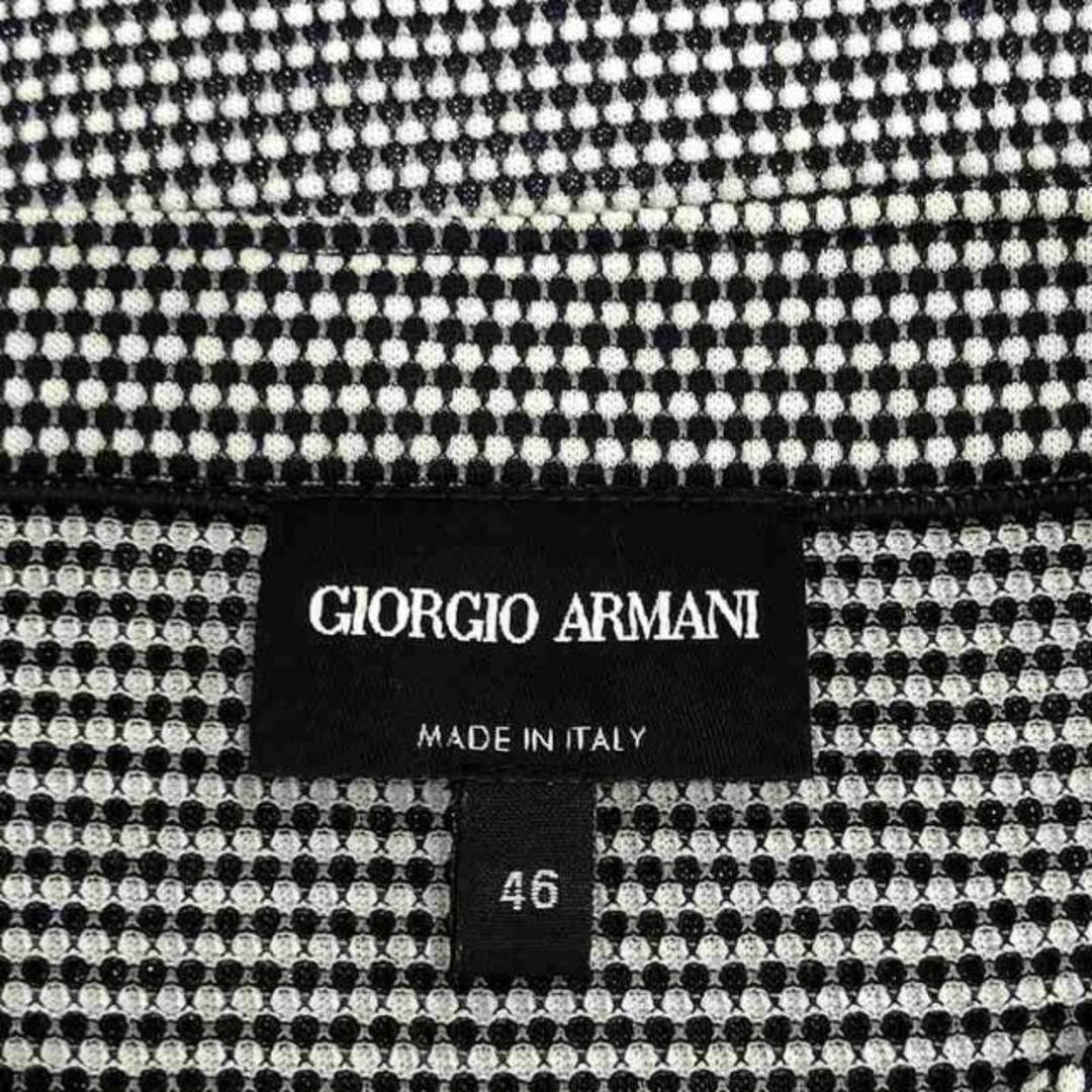 Giorgio Armani(ジョルジオアルマーニ)のGIORGIO ARMANI / ジョルジオアルマーニ | スキッパー メランジニット Tシャツ | M | ホワイト / ネイビー | メンズ メンズのトップス(Tシャツ/カットソー(半袖/袖なし))の商品写真