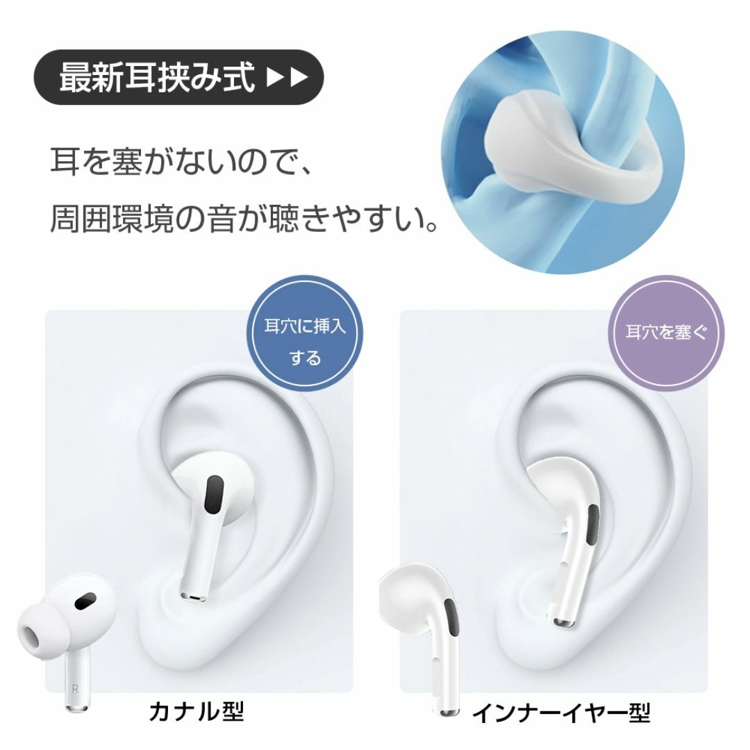 ワイヤレスイヤホン 骨伝導 Bluetooth イヤホン ワイヤレス イヤホン  スマホ/家電/カメラのオーディオ機器(ヘッドフォン/イヤフォン)の商品写真