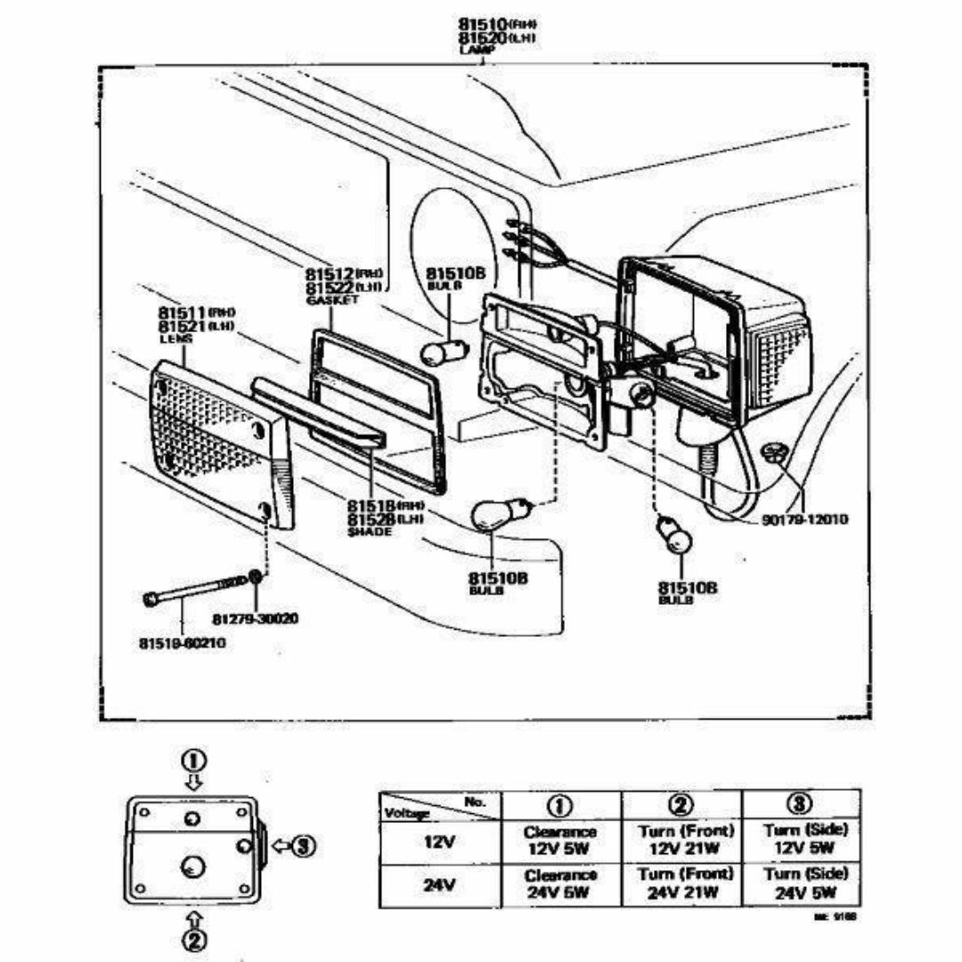 トヨタ(トヨタ)のトヨタ ランドクルーザー 40 フロント ターンシグナルランプ 左 自動車/バイクの自動車(車種別パーツ)の商品写真