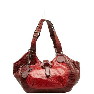 セリーヌ(celine)のセリーヌ パイソン型押し ハンドバッグ エナメル レディース CELINE 【1-0140319】(ハンドバッグ)