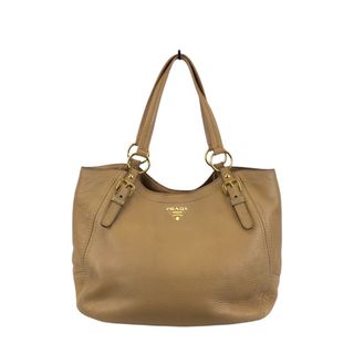 プラダ(PRADA)の　プラダ PRADA PRADA　トートバッグ ベージュ　ゴールド金具 カーフ カーフレザー レディース トートバッグ(トートバッグ)