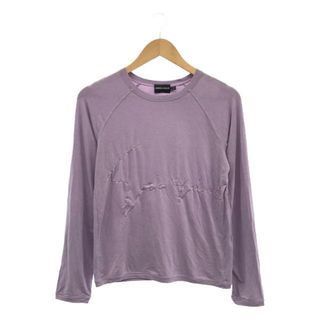 ジョルジオアルマーニ(Giorgio Armani)のGIORGIO ARMANI / ジョルジオアルマーニ | ロゴ ラバープリント ロングスリーブカットソー | 46 | パープル | メンズ(Tシャツ/カットソー(七分/長袖))