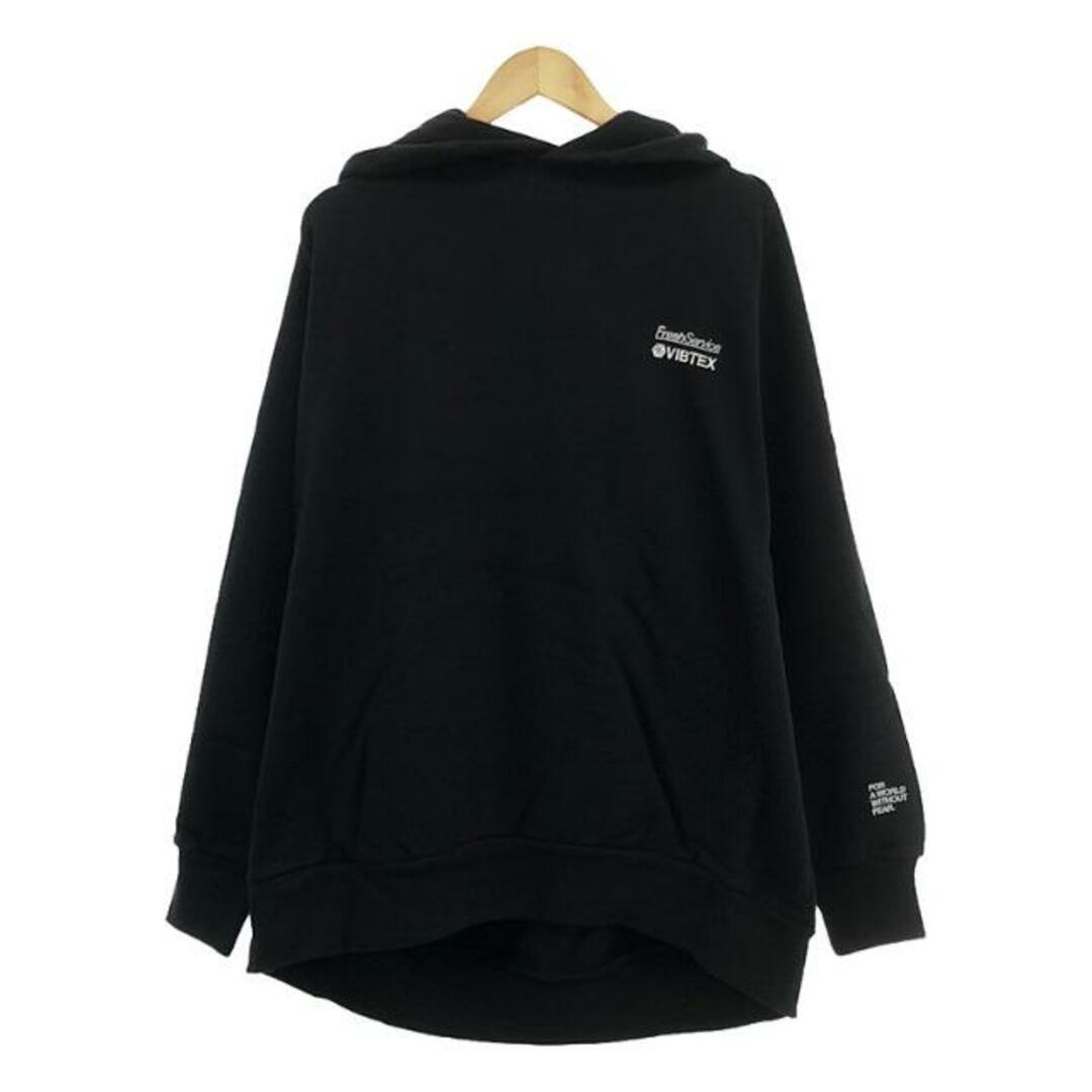 【新品】  FreshService / フレッシュサービス | VIBTEX for FreshService SWEAT PULL HOODIE / ロゴ スウェット パーカー | L | black | メンズ メンズのトップス(スウェット)の商品写真