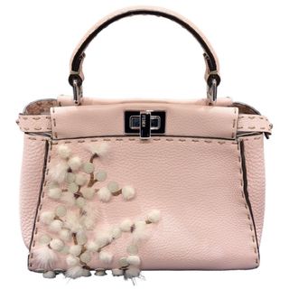 フェンディ(FENDI)の　フェンディ FENDI ピーカブー アイコニック ミニ SAKURA2020 8BN244 日本限定 ピンク/シルバー金具 セレリアレザー レディース ハンドバッグ(ハンドバッグ)