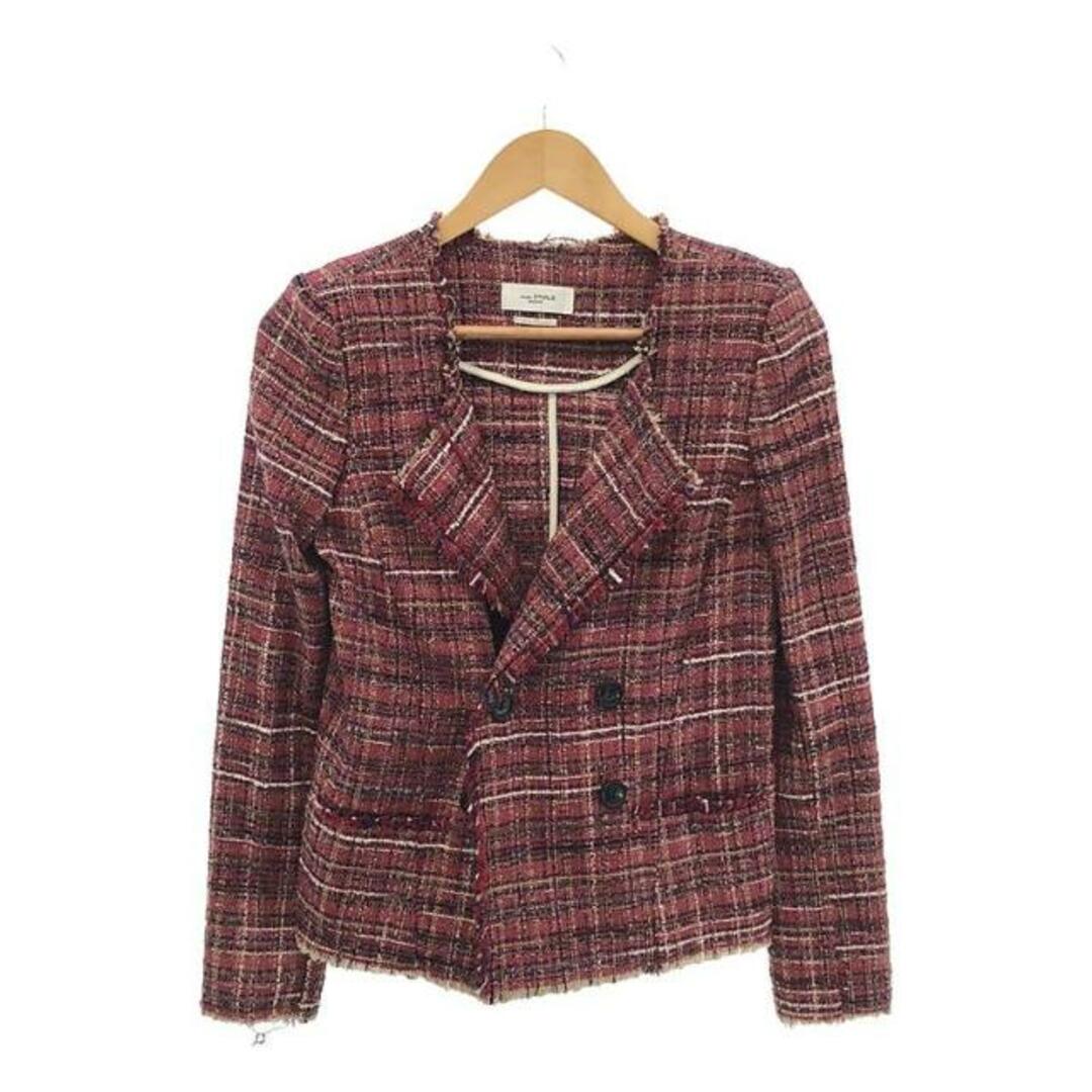 ISABEL MARANT ETOILE / イザベルマランエトワール | ノーカラーコットンツイードジャケット | 36 | ピンク | レディース レディースのジャケット/アウター(その他)の商品写真